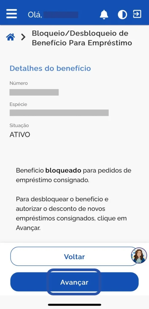 bloqueio beneficio